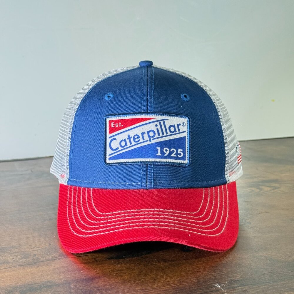 Caterpillar CAT 1925  USA Flag Snapback Mesh Cap/Hat
